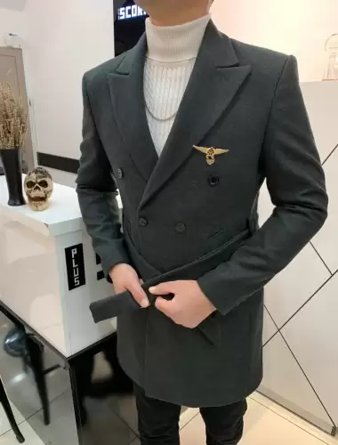 Palton barbati gri inchis B7575 121-2