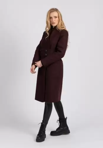 Palton drept cu cordon detasabil