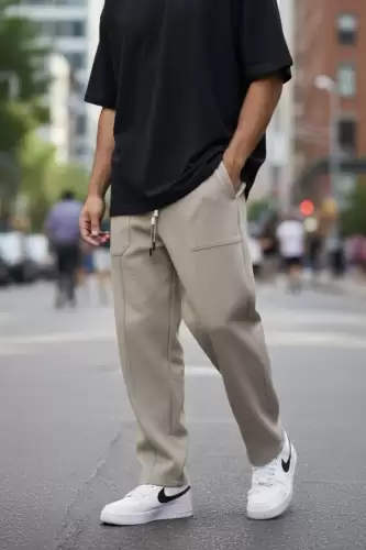 Pantaloni barbati casual bej 6620 D4-5.3