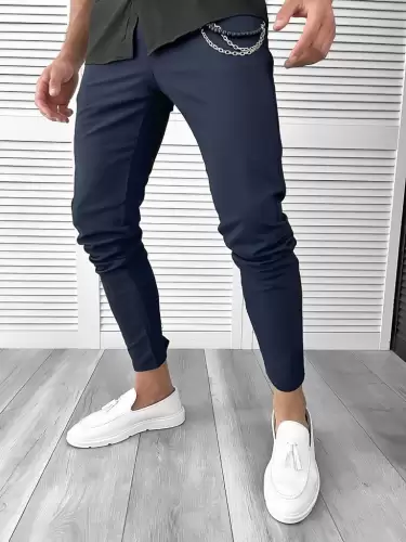 Pantaloni barbati casual bleumarin 10614
