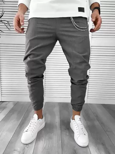 Pantaloni barbati casual gri inchis 7182 G6-1