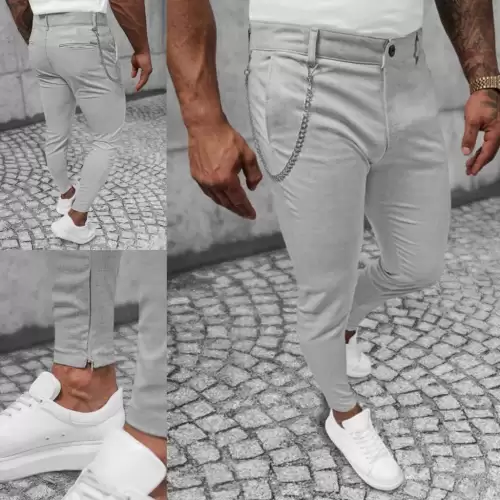 Pantaloni barbati casual gri + lant 12096 13-4.2