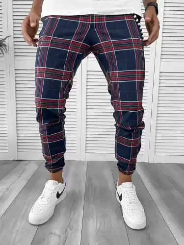 Pantaloni barbati casual in carouri 1085 D11-3