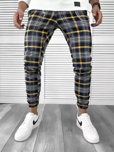 Pantaloni barbati casual in carouri 11951 I15-5 /s3