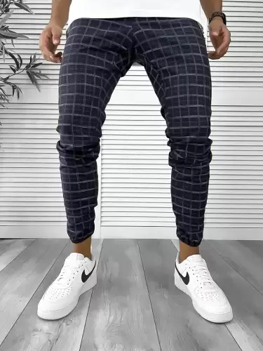 Pantaloni barbati casual in carouri 12289 S2