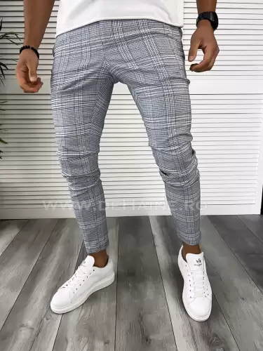 Pantaloni barbati casual in carouri B8004 F8-5