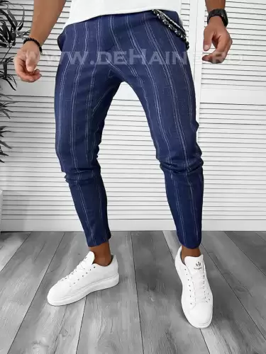 Pantaloni barbati casual regular fit bleumarin B1551 B6-1.3
