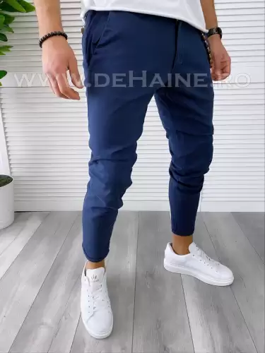 Pantaloni barbati casual regular fit bleumarin B1734 F6-4