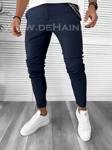 Pantaloni barbati casual regular fit bleumarin B7879  F1-5