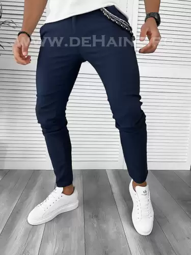 Pantaloni barbati casual regular fit bleumarin B7934 D2-1.1