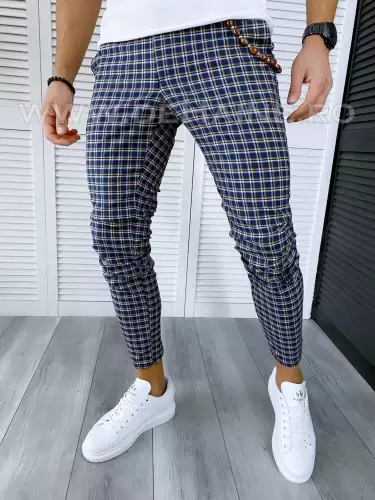 Pantaloni barbati casual regular fit in carouri B1739 D11-6
