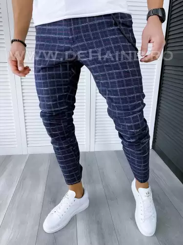 Pantaloni barbati casual regular fit in carouri B1747 S2