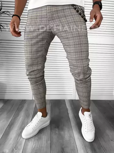 Pantaloni barbati casual regular fit in carouri B7869  P18-5.2