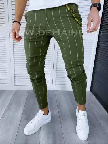 Pantaloni barbati casual regular fit kaki B1798 B6-5.1 U2
