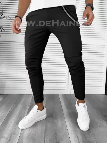 Pantaloni barbati casual regular fit negri B7879 D5-4.3