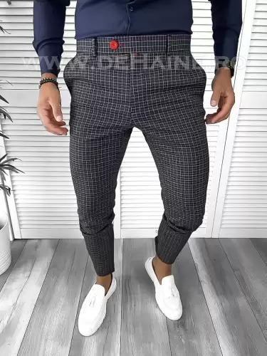 Pantaloni barbati eleganti carouri B9084  F2-4.3