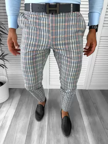 Pantaloni barbati eleganti gri A4960  S2