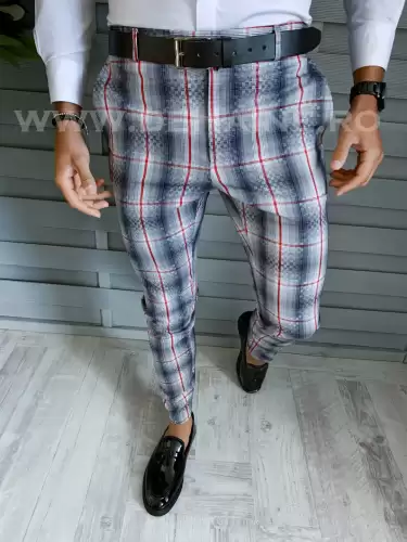 Pantaloni barbati eleganti in carouri B1937 8-3 E ~