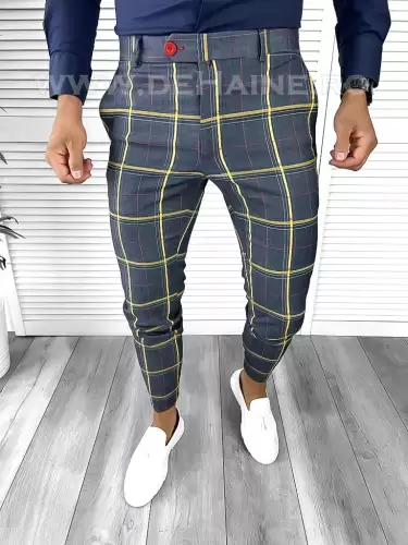 Pantaloni barbati eleganti in carouri B7841  i18-4.3