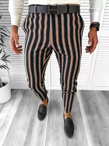 Pantaloni barbati eleganti in dungi B1883  F6-5.1