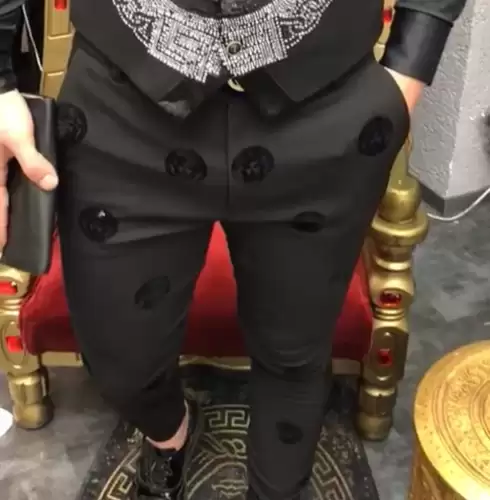 Pantaloni barbati eleganti negri B5728 B7-2