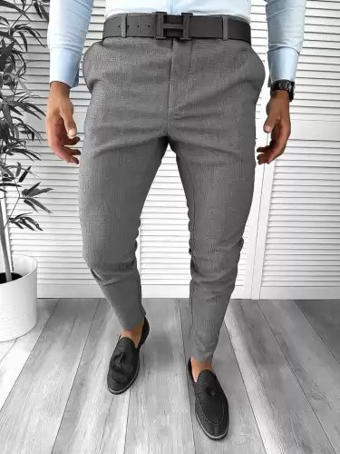 Pantaloni barbati eleganti regular fit gri B1769 114-3