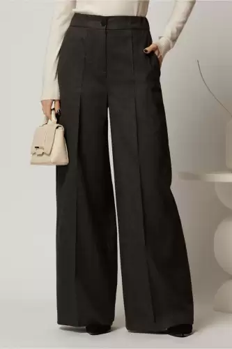 Pantaloni dama office casual gri evazati