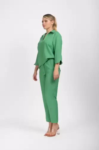 Pantaloni de culoare verde din vascoza