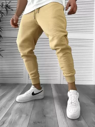 Pantaloni de trening bej conici  k041 55-4