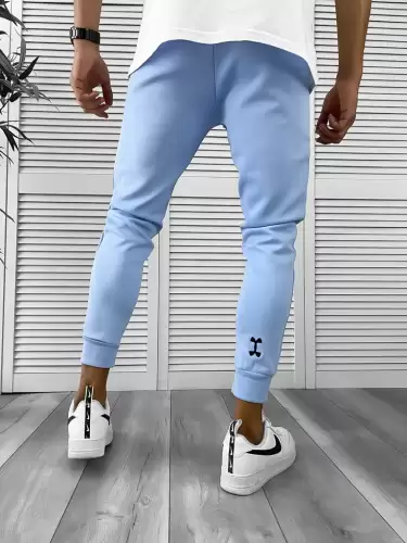 Pantaloni de trening bleu  silon  conici 12379 K1-3