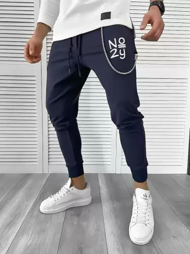 Pantaloni de trening bleumarin conici 10140 P18-2.3