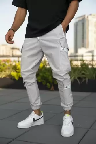 Pantaloni de trening cargo  gri  conici Y201 46-4.1