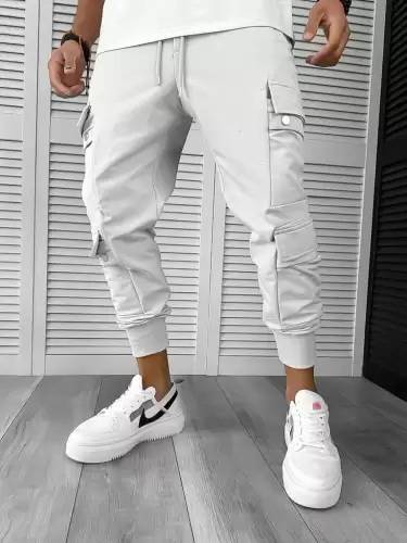 Pantaloni de trening cargo  gri  conici y302 O6-4.2
