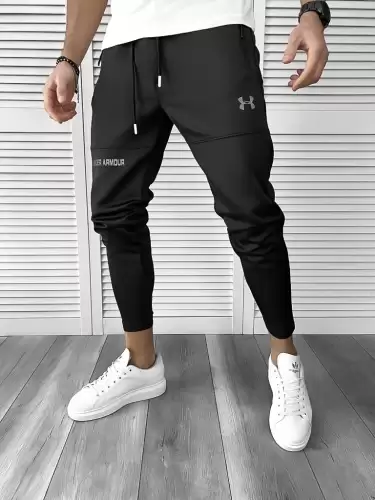 Pantaloni de trening conici negri B9869 D3-5.2