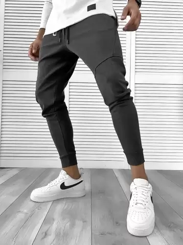 Pantaloni de trening gri conici 12107 D5-1.1