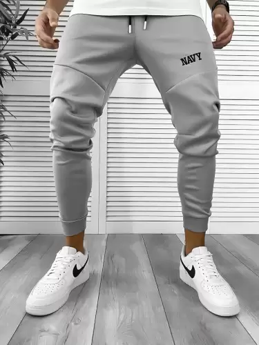 Pantaloni de trening gri  silon   conici 12376 D3-2.2