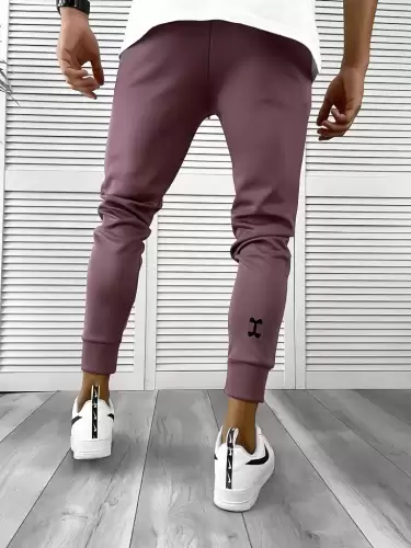 Pantaloni de trening maro  silon  conici 12379 K3