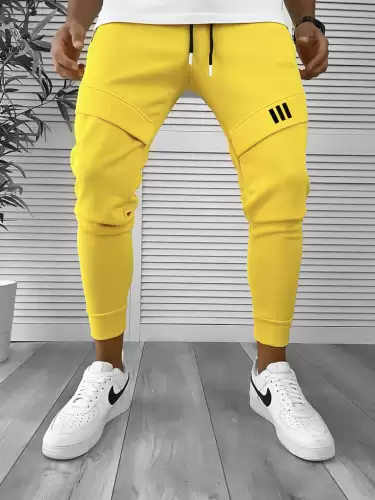 Pantaloni de trening mustar conici 12259 D3-2.3