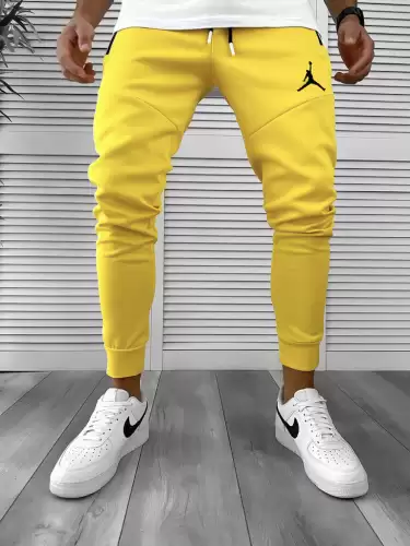 Pantaloni de trening mustar conici  silon  12361 N1-2