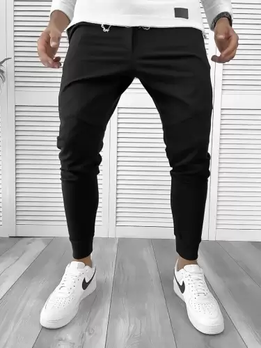 Pantaloni de trening negri conici 12112 D3-4.1