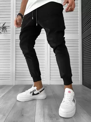 Pantaloni de trening negri conici k475 99-2.1