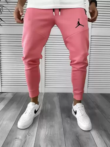 Pantaloni de trening roz conici silon  12361 N1-5.1