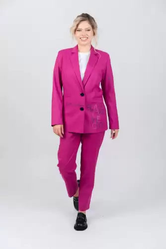 Pantaloni lungi drepti casual roz