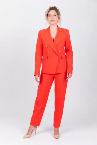 Pantaloni office/casual cu talie inalta si pense