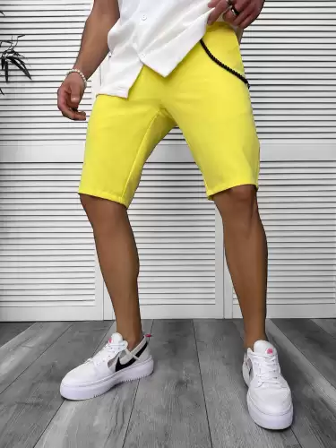 Pantaloni scurti casual galbeni 13058