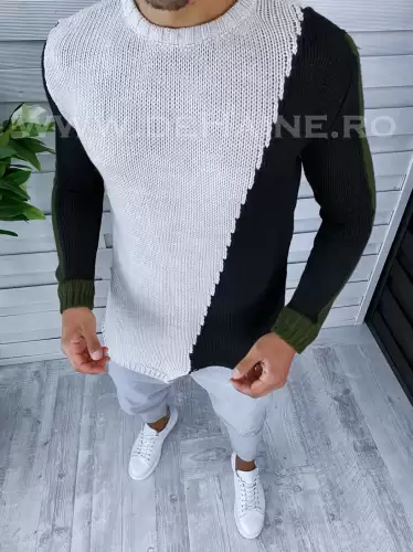 Pulover barbati gros slim fit bej ZR T3619 98-4.5