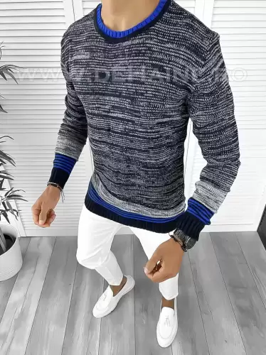 Pulover barbati gros slim fit bleumarin T3616  96-1