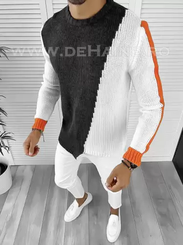 Pulover barbati gros slim fit gri T3619 85-2