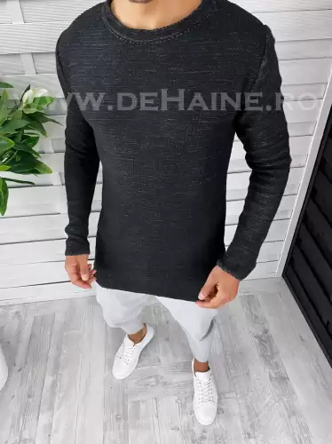 Pulover barbati gros slim fit negru T3652 P18-4.2