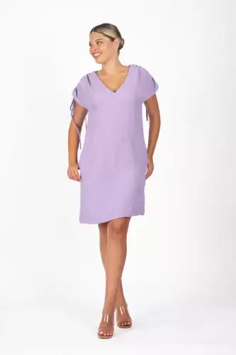 Rochie casual vascoza cu maneci reglabile